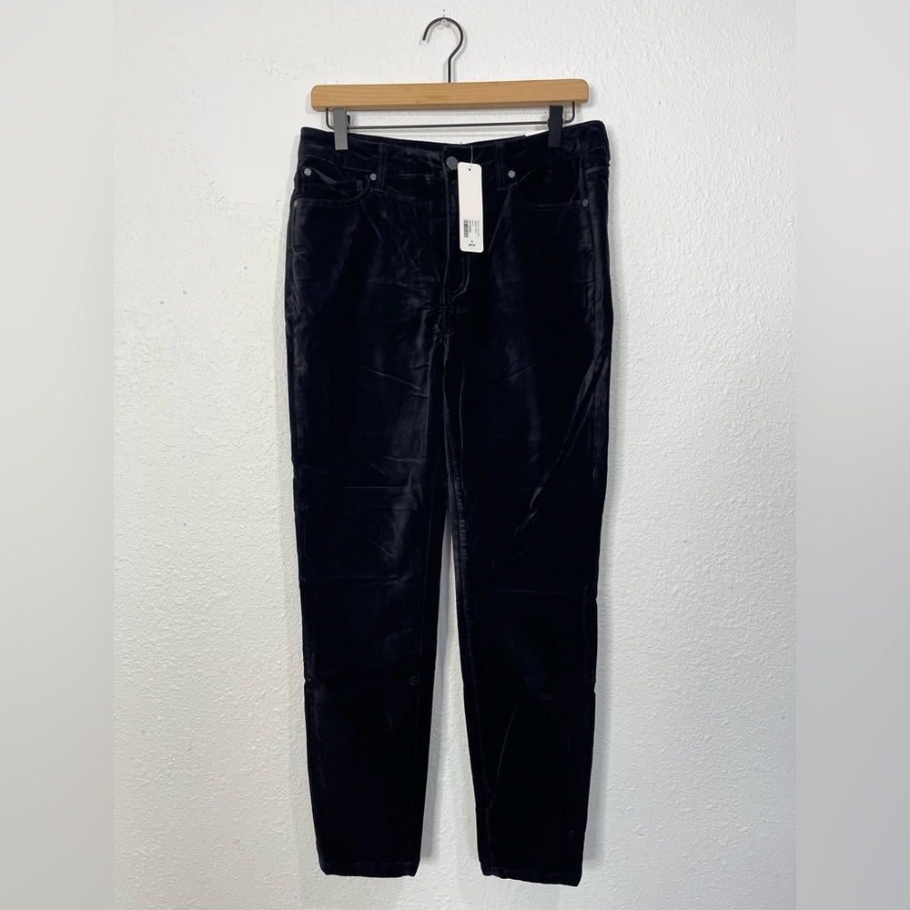 SOFT SURROUNDINGS Velvet High Rise Black Skinny Pants Size 8 NWT